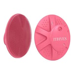 Ithyes Brosse exfoliante en silicone pour homme et femme, facile à nettoyer, plus hygiénique pour le corps, le visage, les peaux sensibles (rose)