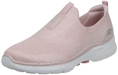 Skechers Women's GO Walk 6 Glimmering Sneaker, Lt Pink Textile/Trim, 2.5 UK