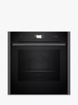 Neff N90 Slide and Hide B64VS71G0B Built In Self Cleaning Electric Single Oven with Steam Function, Grey Graphite