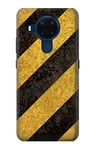 Yellow and Black Line Hazard Striped Case Cover For Nokia 5.4