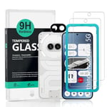 Ibywind 2 Pièces Verre Trempé pour Nothing Phone (2a) 5G/Phone (2a) Plus 5G 6.7",9H Dureté Protection écran,avec 1 Pièce Protection Caméra,sans Bulles,Facile à Installer