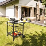 VEVOR Desserte Plancha Chariot de Barbecue à 2 Niveaux Plan de Travail Pliable