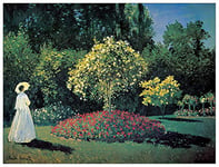 Artopweb Monet-Dame dans Le Jardin Panneaux Decoratifs, Bois, Multicolore, 80x60 Cm