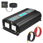 Pure Sine Wave Power Inverter 1500W DC 12V to AC 240V 230V with Remote Controller LCD Display 2.4A USB Port 24-month Warranty