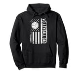 Vintage Volleyball Dad USA Flag Retro Fathers Day Daddy Papa Pullover Hoodie