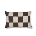 Ferm Living - Fold Patchwork Cushion - Coffee/Undyed - Brun,Beige - Prydnadskuddar och kuddfodral