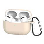 Beige Apple AirPods Pro Fodral Stötsäkert Skyddsfodral Silikon beige