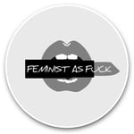 2 x Vinyl Stickers 7.5cm (bw) - Feminist Cool Lips Lipstick  #38756