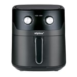 alpina Air Fryer 6L - Airfryer pour 4 à 6 Personnes - Friteuse sans Huile avec Température Réglable de 80°C à 200°C - Friteuse Electrique avec Minuterie jusqu'à 60 Minutes - Noir