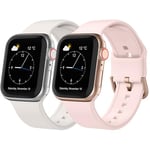 Adepoy 2 Pack Compatible for Apple Watch Straps 46mm 49mm 45mm 44mm 42mm 41mm 40mm 38mm, Soft Silicone Sport Band with Classic Clasp for iWatch Series 10 9 8 7 SE 6 5 4 3 2 1 Ultra 2 for Women Men