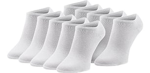 Ladeheid Lot de 10 Paires Chaussettes Sneaker Femme Homme (10xBlanc (Homme), 39/42)