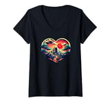 Womens Land of the Japan V-Neck T-Shirt