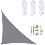 Voile D'ombrage Imperméable 3× 4 ×5 Mètres, Triangle Droit, Toile D'ombrage De Protection Solaire Avec Kits De Fixation Pour Terrasse De Jardin Et