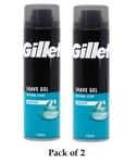 GILLETTE Original Scent Sensitive Shave Gel 200ML each (Pack of 2)