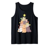 Cat Lover Xmas Holiday Funny Cat Christmas Tree Tank Top