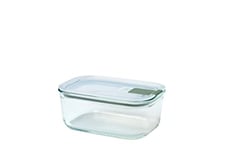 Mepal - Glass food container EasyClip - Glass food containers with lids - Click closure - Suitable for the microwave, steamer, oven, refrigerator & freezer - Airtight & leakproof - 1000 ml - Nordic