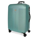 Roll Road India Green Big Suitcase 55x80x29 cm Rigid ABS Combination Lock 108 Litre 4.7 kg 4 Double Wheels