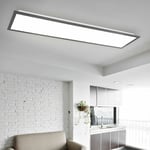 Plafonnier panneau de plafond salon luminaire design chambre lumineuse, blanc graphite rectangulaire, 1x led 24W 1500Lm blanc chaud, HxLxP 7,5x80x20