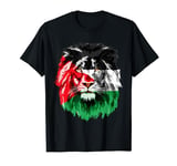 Flag of Palestine Lion Face Palestine Flag T-Shirt