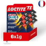 Loctite Super Glue-3 Power Gel Mini Dose lot de 6, colle forte enrichie en