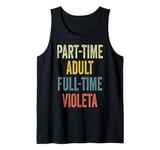 VIOLETA Personalized Retro Girls Part-Time VIOLETA Name Tank Top