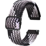 Nylonklockarmband, justerbara flätade öglor för män och kvinnor, 16 mm 18 mm 19 mm 20 mm 22 mm 24 mm att välja mellan Gradient Black / Black Buckle 20mm