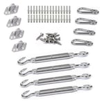 Afg Diffusion - Kit inox fixation voile d'ombrage 4 points de fixation