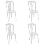 Resol Group Garrotxa Lot de 4 chaises en Plastique pour Jardin, extérieur, terrasse, Blanc