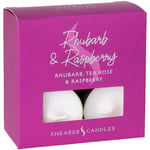 SHEARER CANDLES Rhubarb and Raspberry Long Lasting Scented Tealights *PACK OF 8*