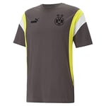 Borussia Dortmund 769562 FtblArchive Tee T-Shirt Men's Flat Dark Grey/Amber Yellow XL