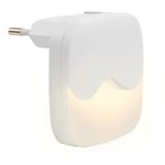 ANSMANN Veilleuse LED automatique avec capteur d'obscurité (1 pce) – Veilleuse murale à LED SMD idéale pour s'orienter la nuit – Mini lampe LED à relier au secteur