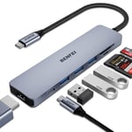 BENFEI Hub USB C vers HDMI, 3 Ports USB-C vers USB, USB C vers Carte SD/TF, Charge PD 100W, Compatible avec MacBook Pro/Air, iPhone 15 Plus Pro Max, Samsung Galaxy S22/21, Surface Book 2, Dell XPS 15