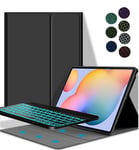 YGoal Keyboard Case for Huawei Matepad Pro, [7 Colors Backlit] Wireless Keyboard PU Leather Keyboard Stand Case Cover for Huawei Matepad Pro 10.8, Black