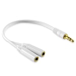 INSTEN® Câble Adaptateur - Doubleur/Splitter/Diviseur/Répartiteur - Audio Stéréo - 1 jack 3,5mm mâle vers 2 jack 3,5 mm femelles Pour Écouteurs Casque