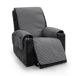 TIANSHU Housse Fauteuil Relax Imperméable, Housse pour Canapé Relax Housse Matelasse Réversible Chat Chiens Fauteuil Protection Lavable Résistant à l'usure Antidérapant(1 Place, Gris)