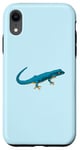 Coque pour iPhone XR Dessin - Gecko bleu électrique