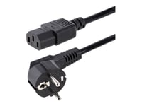 Startech.Com 1M (3Ft) Computer Power Cord, 18Awg, Eu Schuko To C13 Power Cord, 10A 250V, Black Replacement Ac Cord, Tv/Monitor Power Cable, Schuko Cee 7/7 To Iec 60320 C13 Power Cord - Pc Power Supply Cable (713E-1M-Power-Cord) - Strömkabel - Power