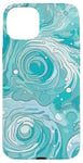 iPhone 15 Plus Swirl Blue Color Illustration Pattern Abstract Art Case