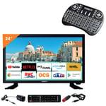 Pack ANTARION TV LED 24" 60cm Téléviseur HD Connecté 12V + Clavier Ergonomique