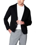 [BLANKNYC] Mens Luxury Clothing Modern Interpretation Wool Blend Blazer Jacket, Comfortable & Stylish Coat, Paint It Black, Small