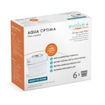 Aqua Optima Water Filter Cartridge, Evolve+ Advance, Engineered for Hard Water & Better Limescale Reduction, 6 Pack, 5 Stage Filtration System Reduces Chlorine & Other Impurities, Brita Compatible