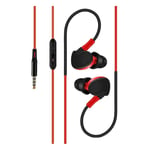 Ecouteurs Sport Pour Ipad Mini 4 Apple Avec Micro Et Bouton Réglage Son Kit Main Libre Intra-Auriculaire Jack Universel - Rouge