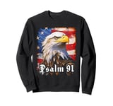 Psalms 91 Bible Verse Protection & Blessing Eagle Flag USA Sweatshirt