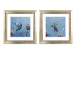 John Lewis Laure Bury 'La Vie Est Belle' Framed Print, Set of 2, 62 x 62cm, Blue/Green