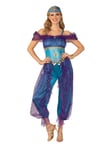 Ladies Womes Female Genie Costume Purple Blue Hen Party Fancy Dress Outfit