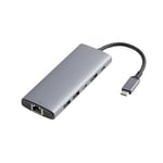 Amazon Basics 6-in-1 3.2 (10G) Hub, 1 USB-C 100W PD Input, 2 USB-A, HDMI 4K, Ethernet, Light Grey, 11.94 x 4.6 x 1.5cm