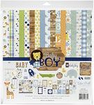 Echo Park Paper Echo Park Collection Kit 12"X12"-Baby Boy bébé garçon 30,5 x 30,5 cm, Papier, Bleu, Vert, Menthe, Jaune, taille unique