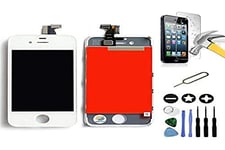 Mobilevie Bloc ECRAN pour IPHONE 4S Blanc: Ecran LCD Retina + Vitre Tactile sur châssis + Outils