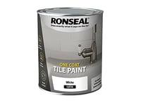 Ronseal One Coat Tile Paint White Satin 750ml, RSLOCTPWS750