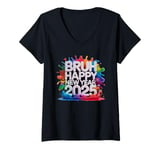 Womens New Years Eve Party Family Matching 2025 Happy New Year 2025 V-Neck T-Shirt